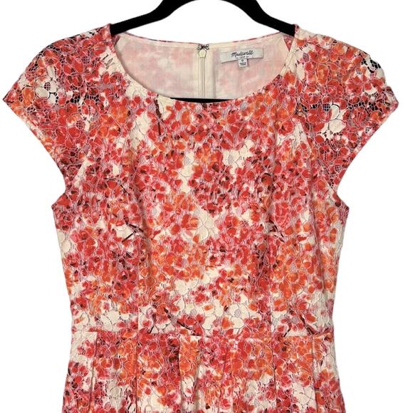 Madewell Floral Mini Dress in Orange and White - Picture 4 of 10